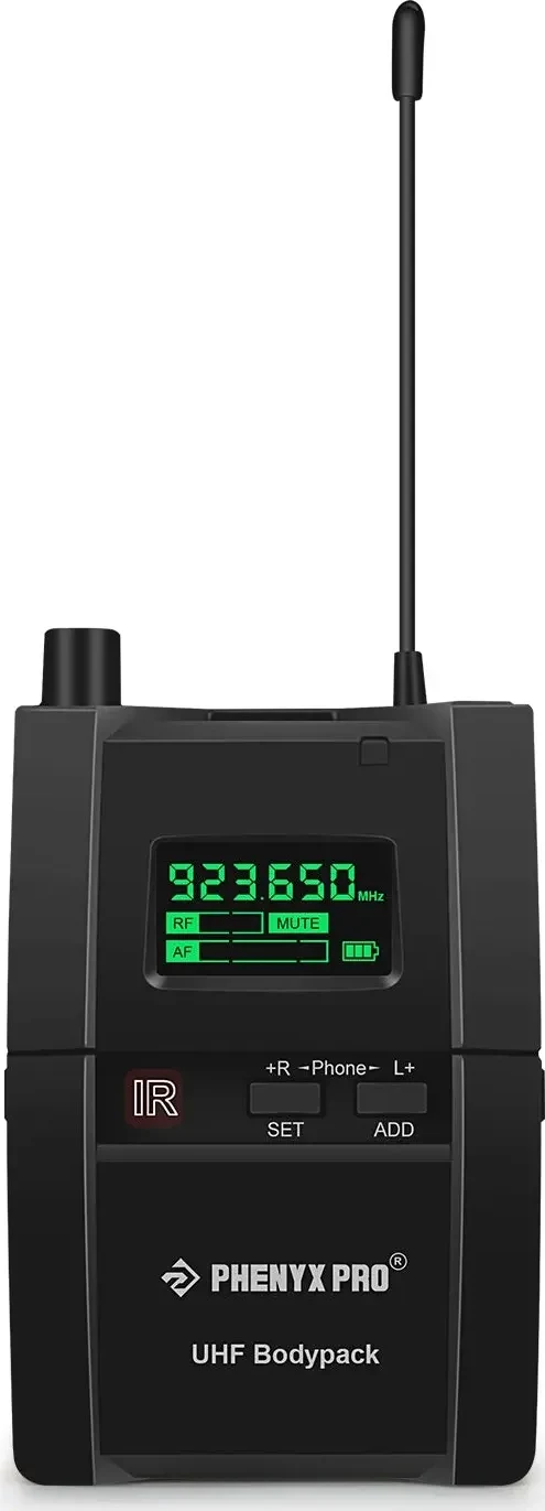 Phenyx Pro PTM-10 bodypack receiver, front view