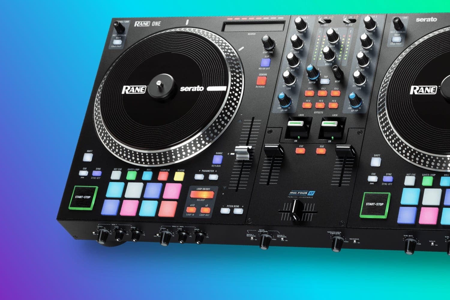Los platillos motorizados y el crossfader Mag Four hacen que el Rane One se sienta premium