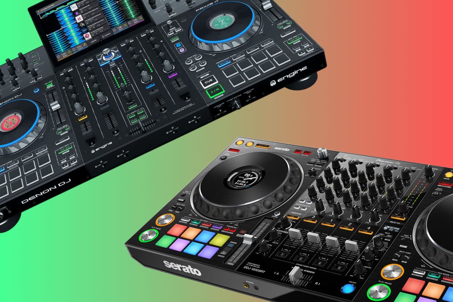 Denon Prime 4 vs DDJ-1000SRT: Standalone Power Meets Laptop Control