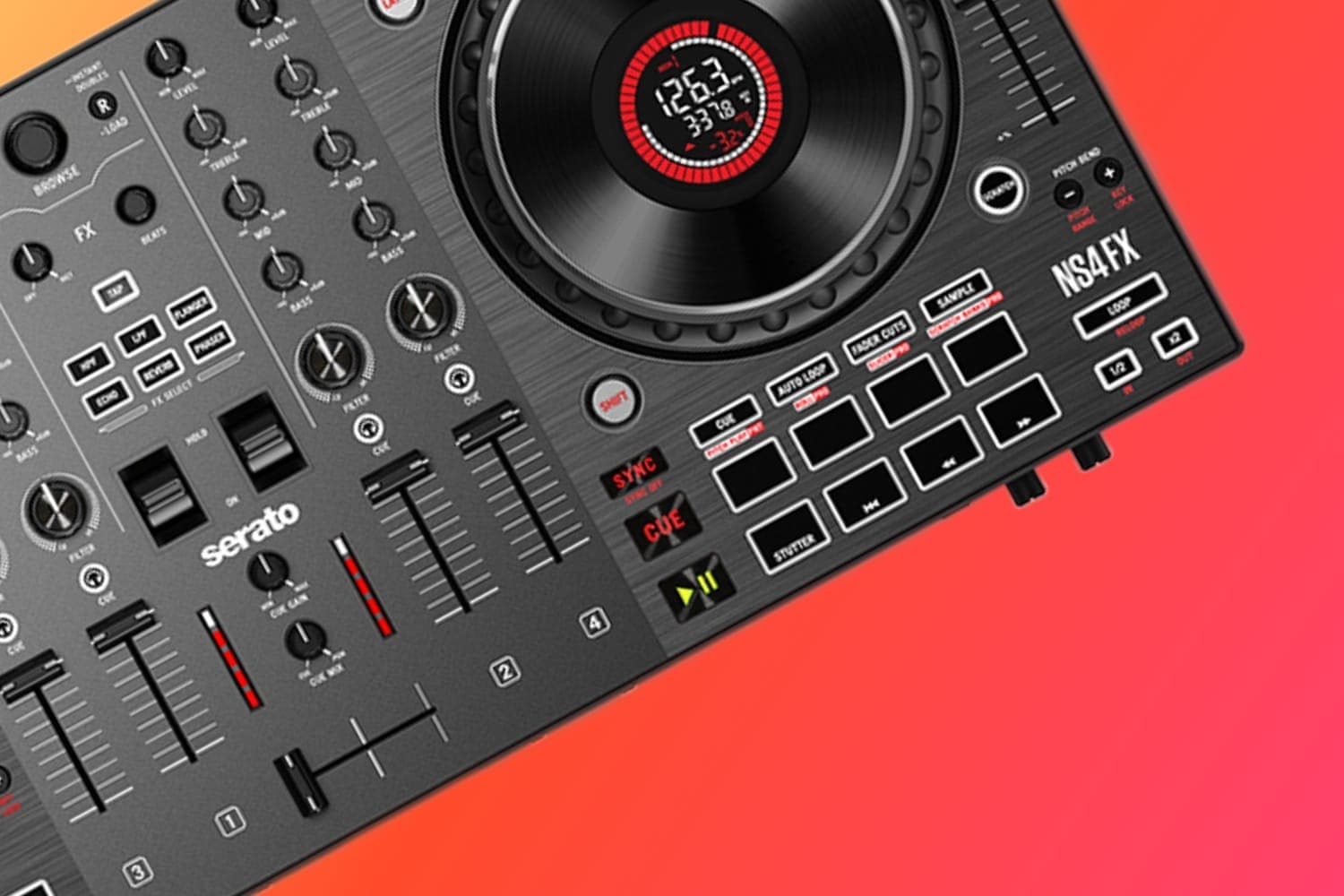 Numark NS4FX Review: How Did Numark Fit Four Channels, a Livestream Button, and In-Jog Displays Into the NS4FX?