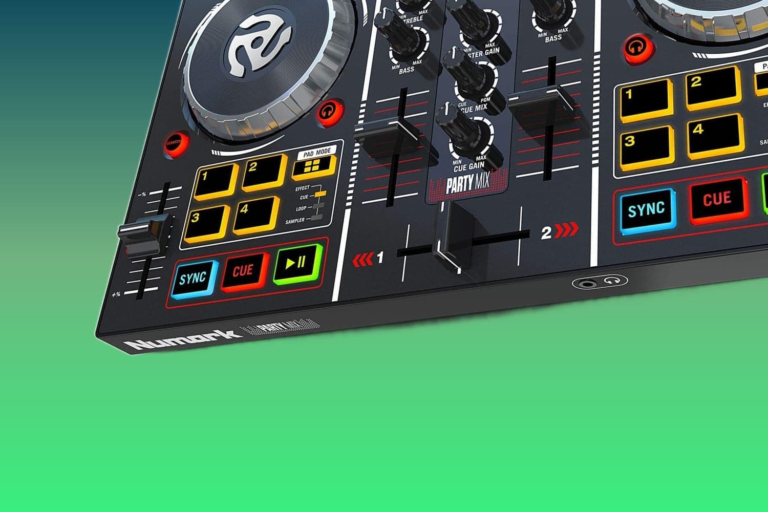 Le Numark Party Mix : des lumières fun et des jog wheels bancales