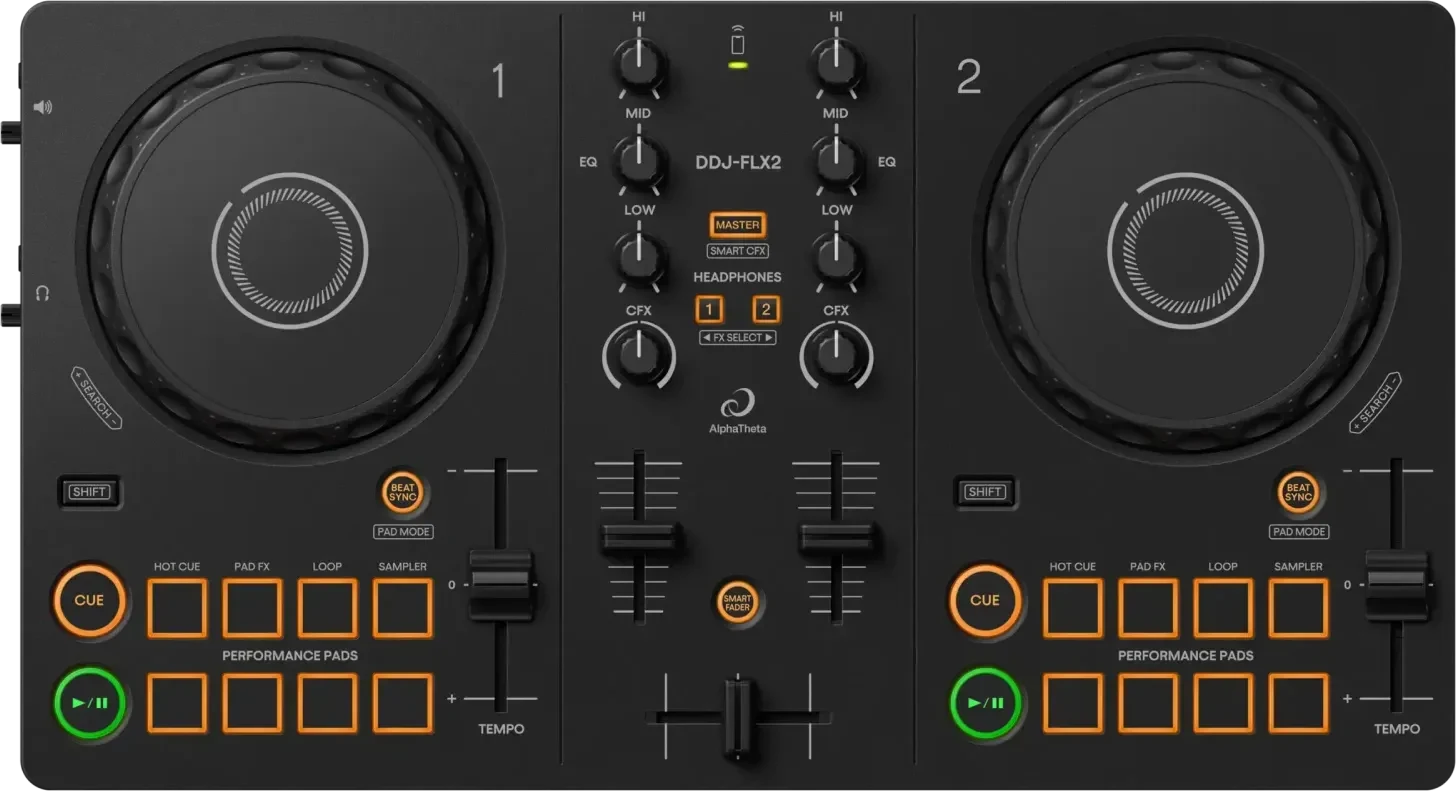 AlphaTheta DDJ-FLX2 from above