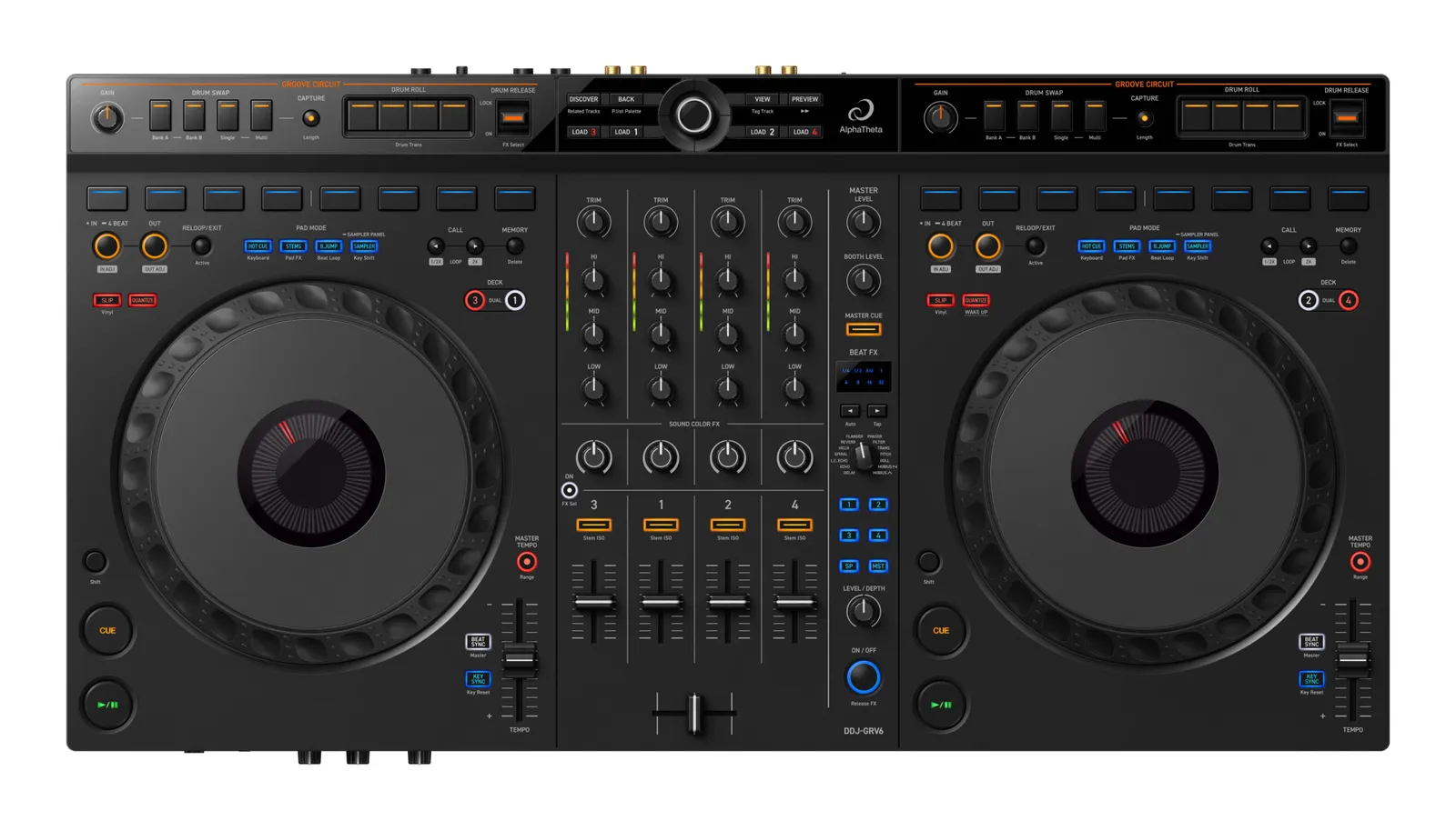 AlphaTheta DDJ-GRV6 from above