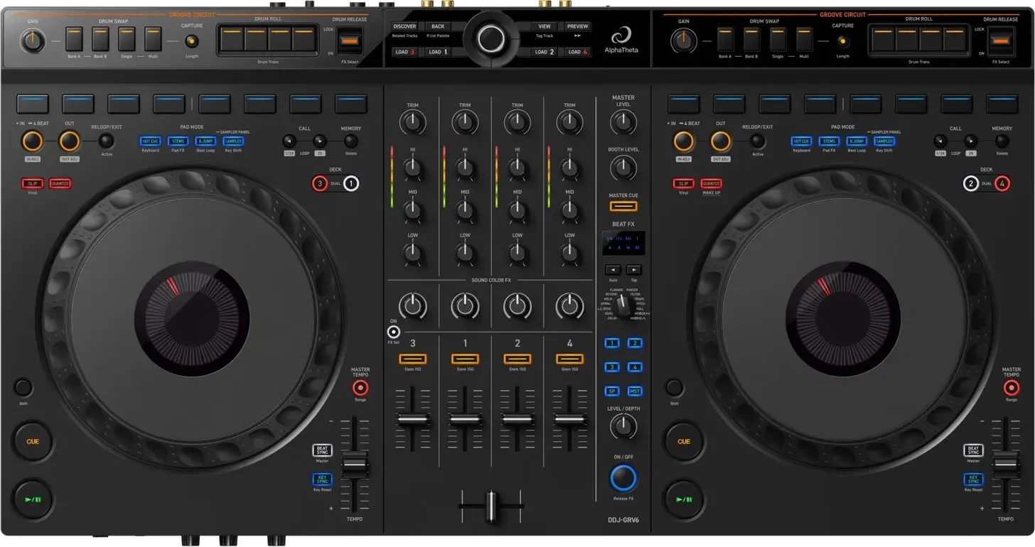 AlphaTheta DDJ-GRV6 from above