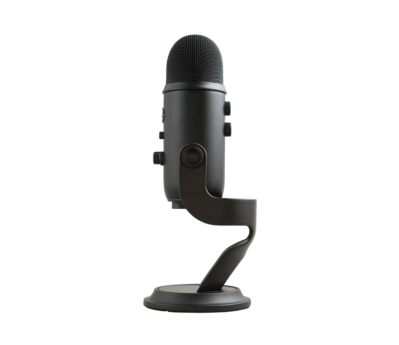 Logitech Yeti in profile on its stand