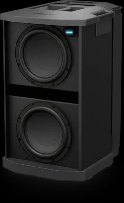 Bose F1 Subwoofer with the grille removed, showing its two 10-inch drivers