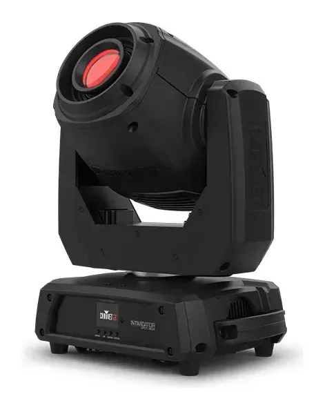 Chauvet DJ Intimidator Spot 360X from the left, lit