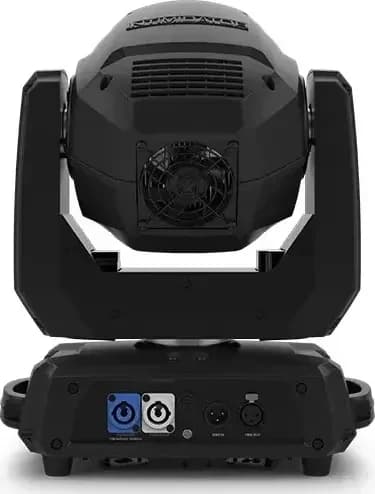 Back of the Chauvet DJ Intimidator Spot 360X with its power and DMX connectors