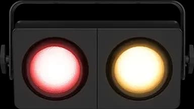 Chauvet DJ Shocker P2 with one zone lit red and the other warm white