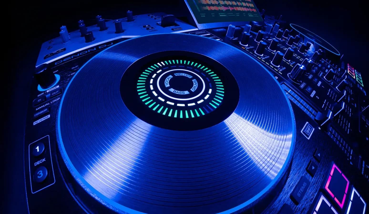 8-inch jog wheel with its LED ring on the Denon DJ PRIME 4 G2
