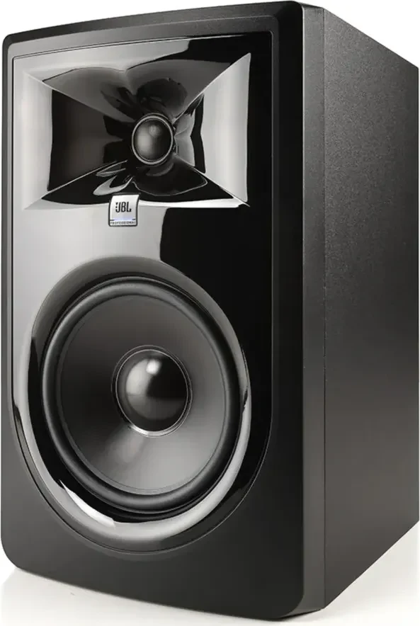 JBL 306P MkII studio monitor, front three-quarter view