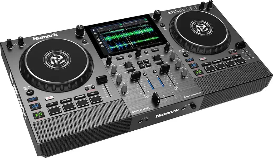 Numark Mixstream Pro Go at an angle