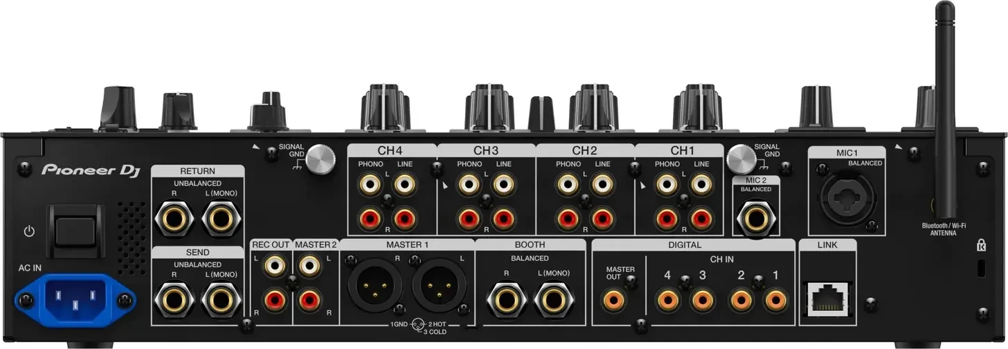 Rear panel of the Pioneer DJ DJM-A9