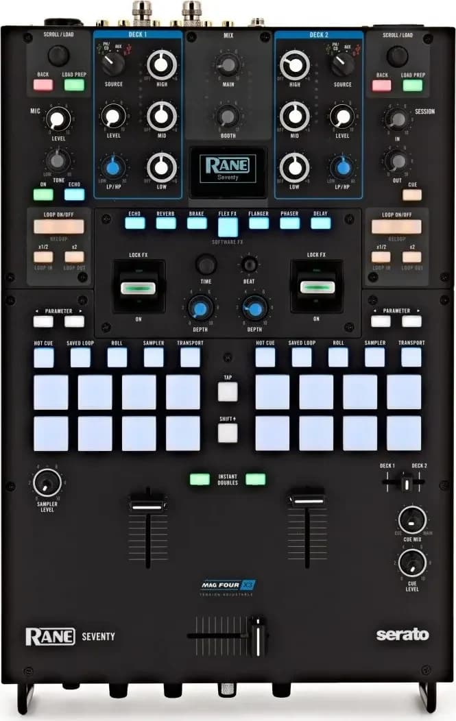 Rane Seventy DJ mixer, top-down view