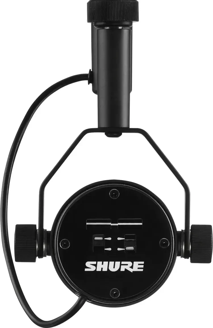 The back of the Shure SM7B with its switch cover