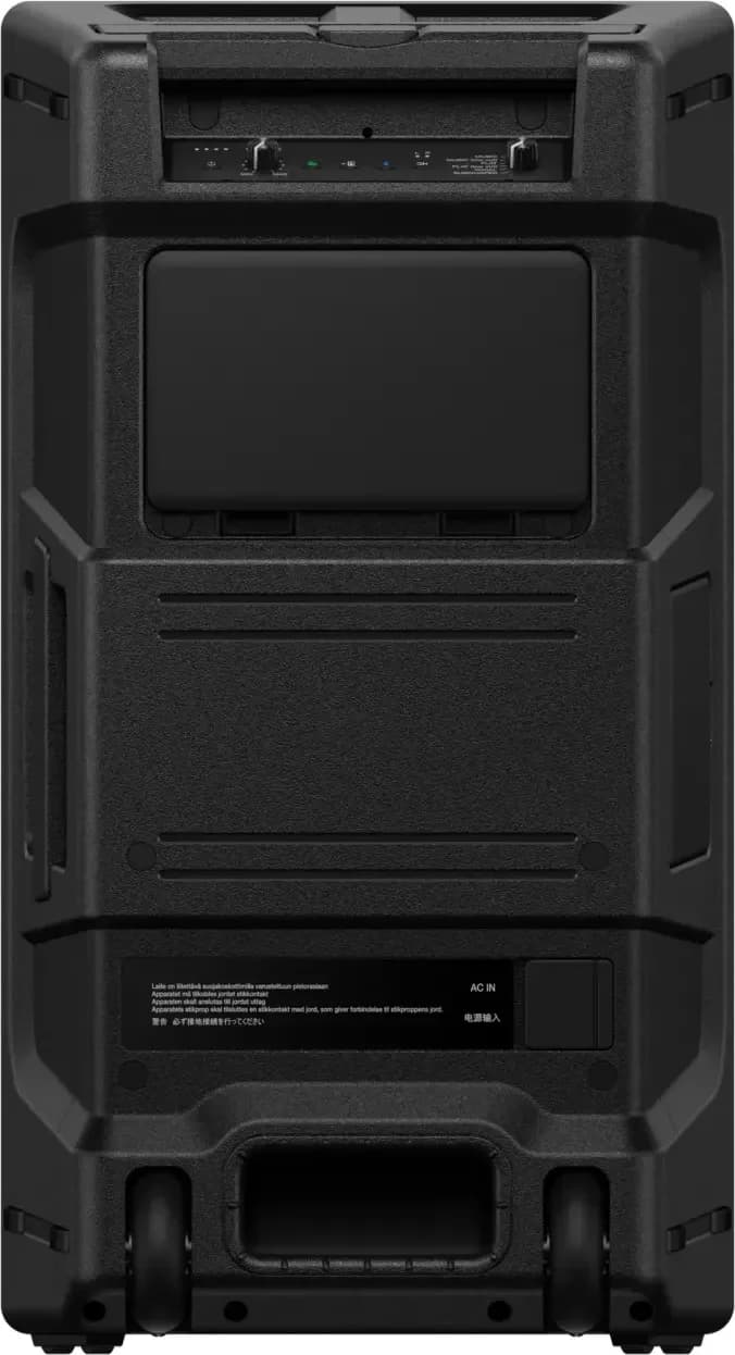 Rear of the AlphaTheta WAVE-EIGHT with the control panel and covered connections
