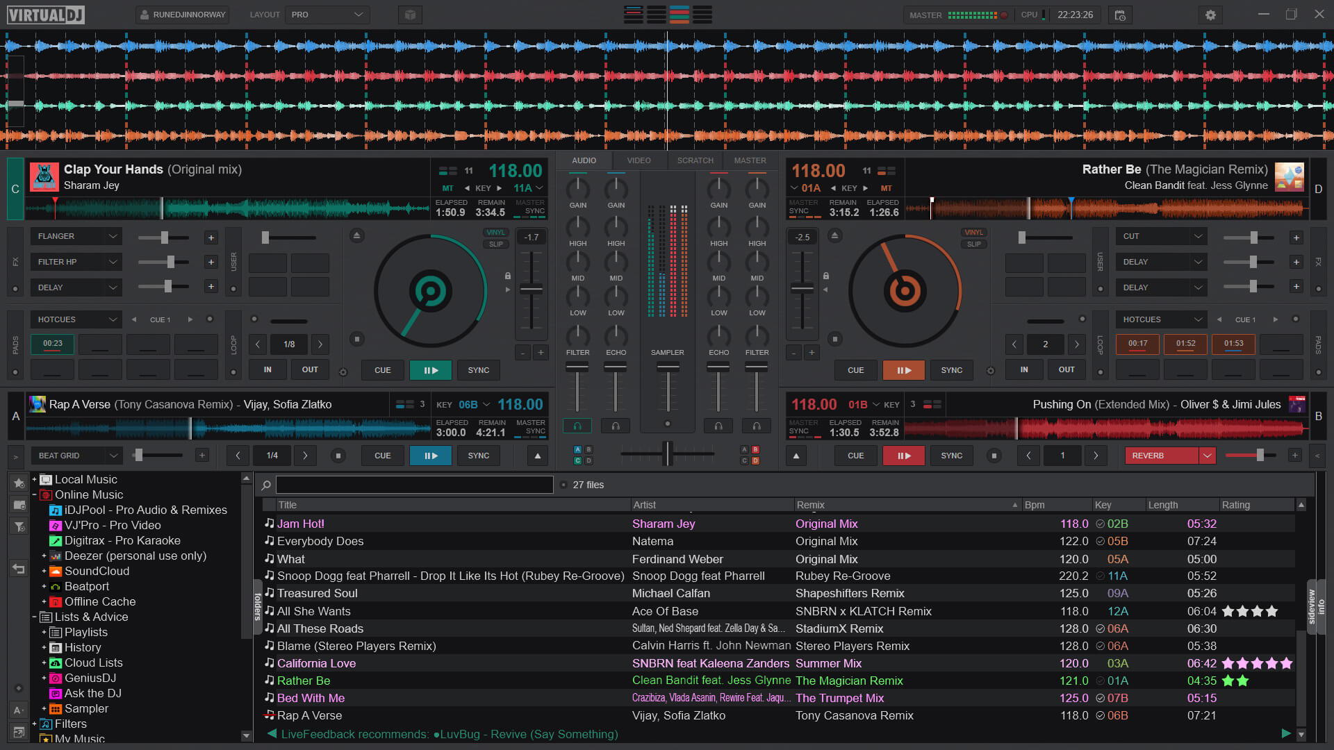 virtual dj Multi-deck Standalone DJ Mixer screen