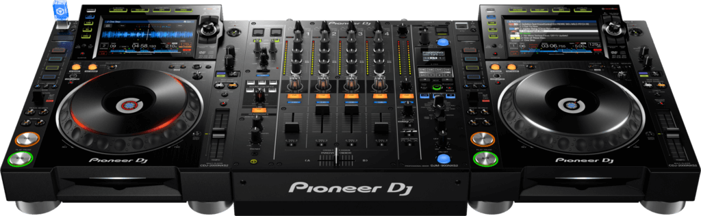 CDJ 2000 pair connected with a DJM 900 NXS mixer 