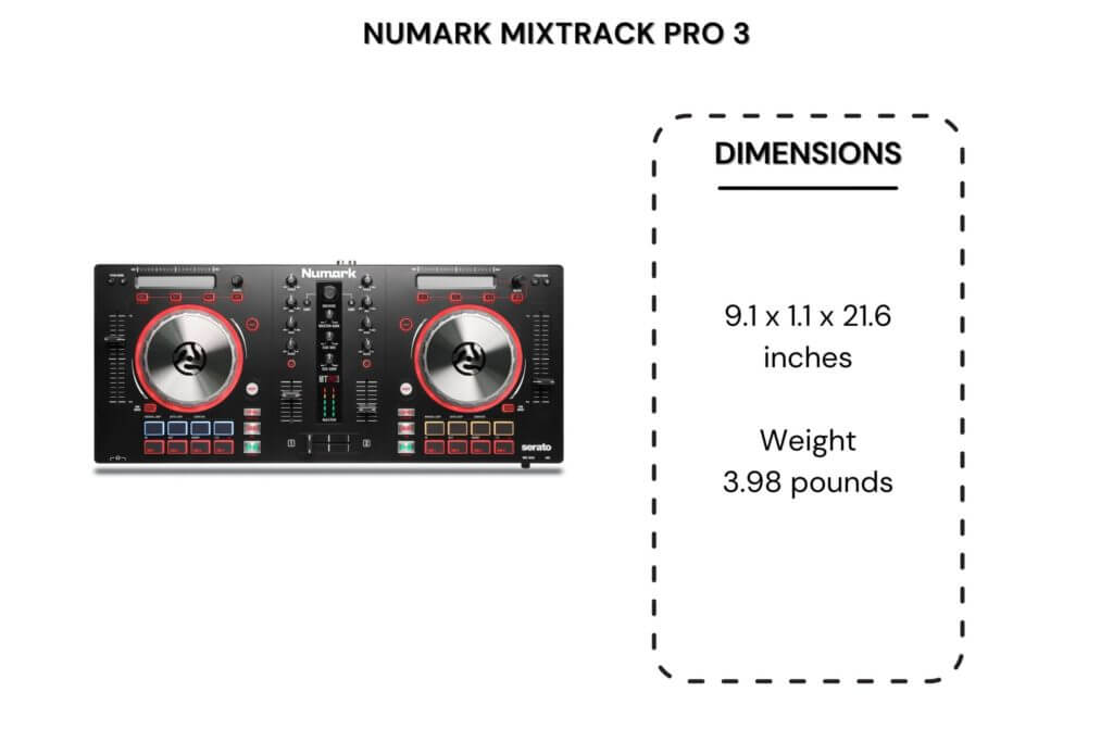 numark mixtrack pro 3 review dimensions