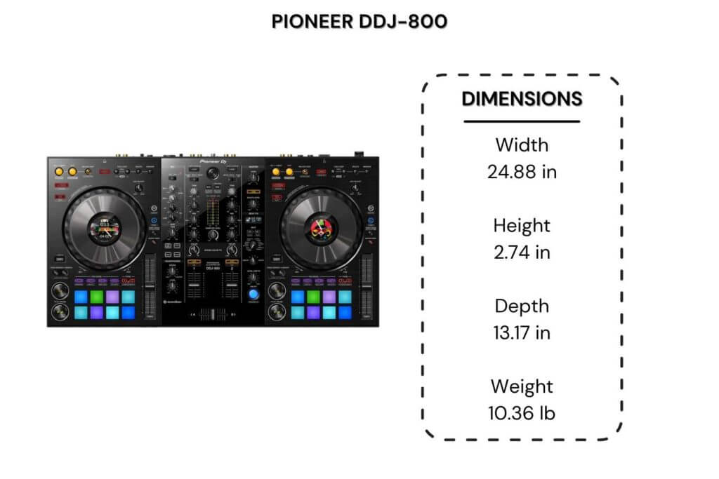 pioneer ddj 800 dimensions