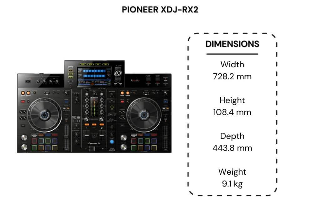 pioneer xdj rx2 dimensions