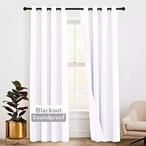 RYB HOME Soundproof Divider Curtains Blackout